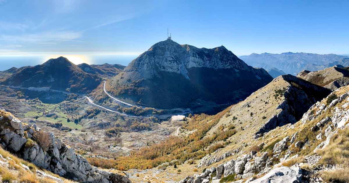 Blick vom Njegos Mausoleum im Lovćen Nationalpark