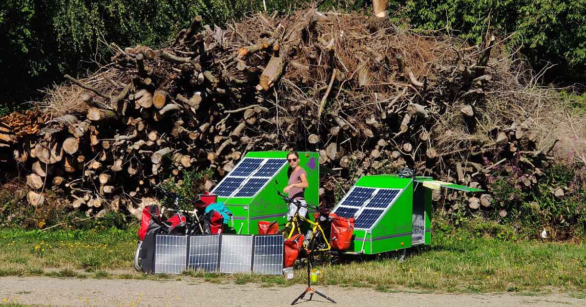 Stromversorgung Fahrradwohnwagen mit Solar